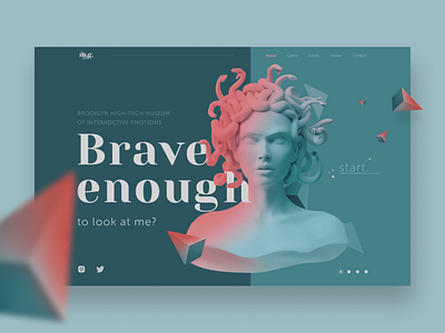 Museum of sculptures | Graphic design aesthetic branding design illustration inspiration minimal sculpture typography ui webdesign