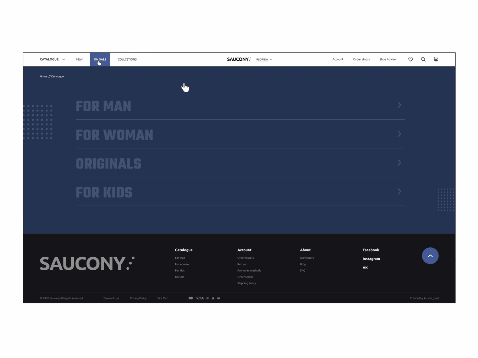 Menu SAUCONY shop | E-commerce | Animation for an inspiration animation design e-commerce inspiration menu minimal shop ui uiux uiuxdesign webdesign website