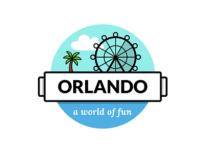 Orlando, a World of Fun badge city cityscape design illustration orlando orlando eye wheel