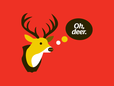 Oh, Deer antlers deer pun thought bubble