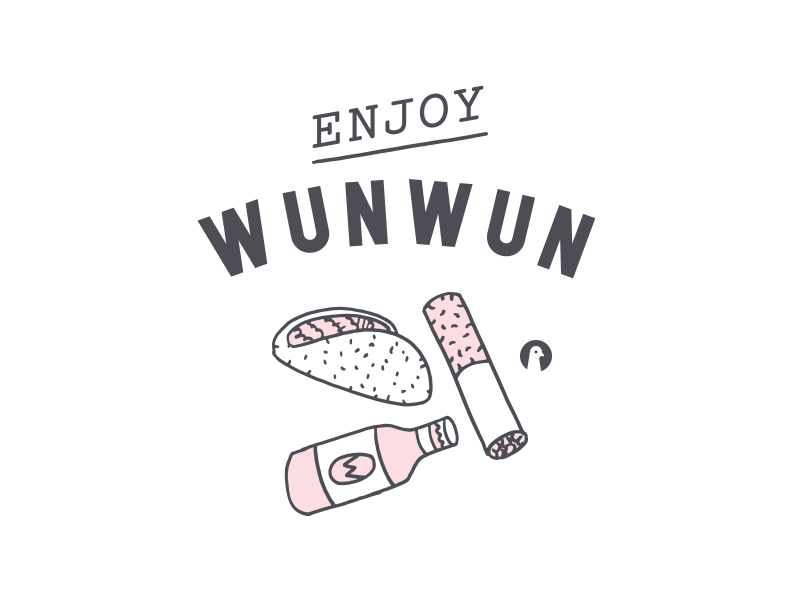 Enjoy Wunwun beer cigarette taco wunwun