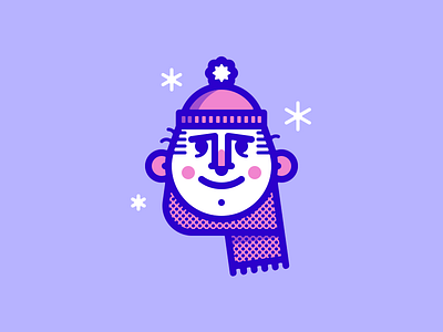 Winter Guy hat illustration scarf snowflakes winter