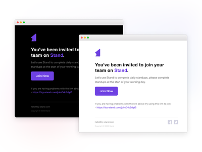 Stand - Join team email action button buttons design email minimal ui