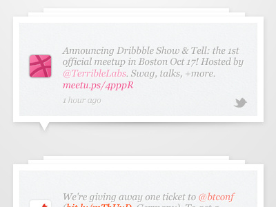 Stacked Twitter Status freebie grey psd social stacked tweet ui