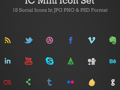 Mini Social Icons freebie icon set icons psd social icons