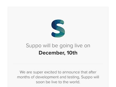 Suppo - Coming Soon coming soon landing