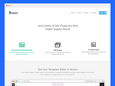 Suppo - Features Page features icons ui