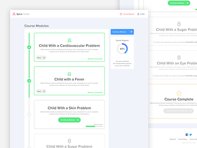 Spire Health Course Modules buttons course health icons modules ui