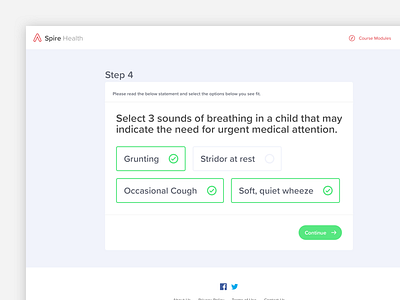 Spire Health - Question 2 app app website medical ui