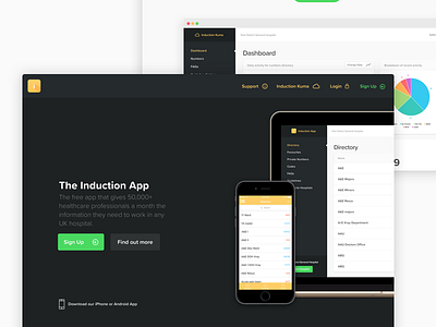 Induction Home Page app app website healthcare ui