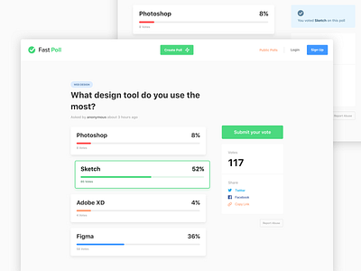 Fast Poll - Poll Results minimal poll ui vote webapp