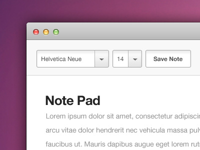 Note Pad app gui mac app note pad ui