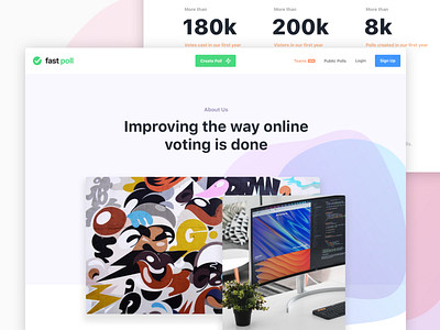 Fast Poll - About page about about us colorful ui web