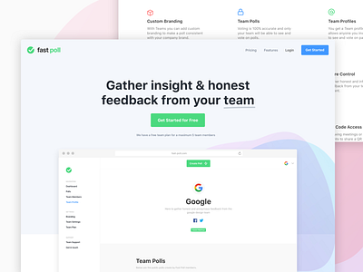 Fast Poll - Teams colorful header teams ui web web design