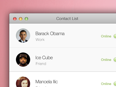 Contacts (Mac App) app contacts facebook mac app skype twitter ui