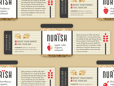 NURISH oatmeal jars label design