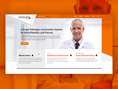 Intercept Blood System biomedical clean clinical intercept orange white