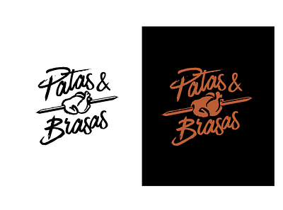 Patas & Brasas brand identity food lettering logo logotype peru peruvian pollo a la brasa