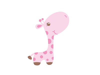 Giraffe Baby Shower animal baby cute giraffe illustration pastel colors pink