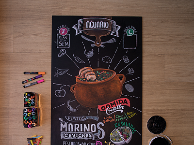 RESTAURANT ACUARIO art chalk food handmade peruvian