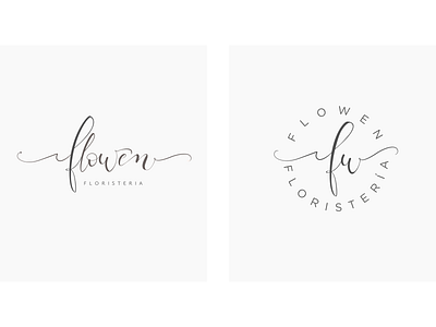 Flowen caligraphy design flower lettering logo