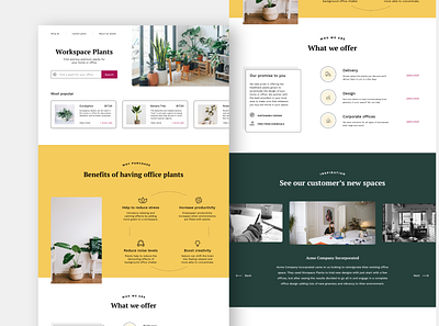 Workspace Plants Landing Page app design ecommerce landing page product design typography ui ux web design website