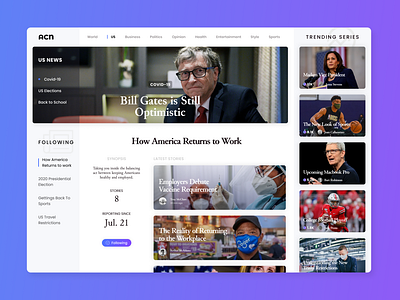 News Site Homepage