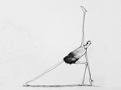 Yoga blackandwhite illustration ink weird yoga