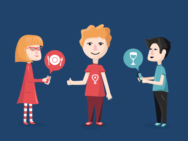 Locish Characters: Eat or Drink? recommendations drink eat locish branding character design illustration