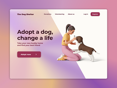 UI Marathon - #10 Challenge 23 illustration adopt adopt them app challenge daily daily ui design dog dog shelter landing landing page maraton ui mockup page service design club ui