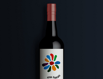 Wine Bottle branding design minimal typography vector