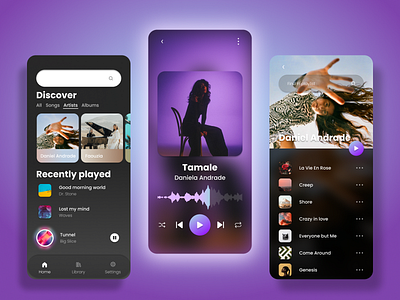 Daily UI Challenge #9 009 albums artists dailyui dailyui009 design mobile mobile app music musicplayer playlist songs ui ux