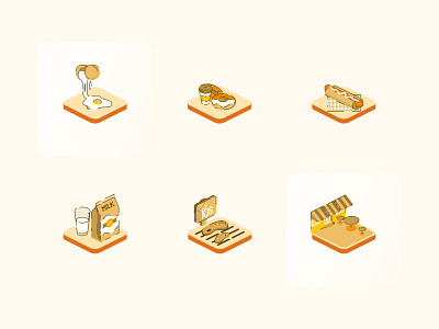 Food & Drinks Isometric - Iconography