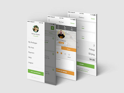 SafeDeliver Mobile Screens