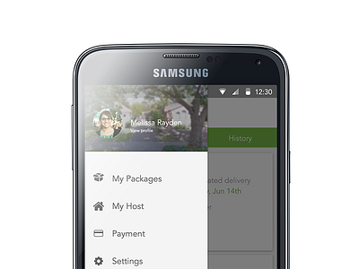 SafeDeliver Android Menu - WIP android app application delivery design galaxy interface menu mobile startup ui