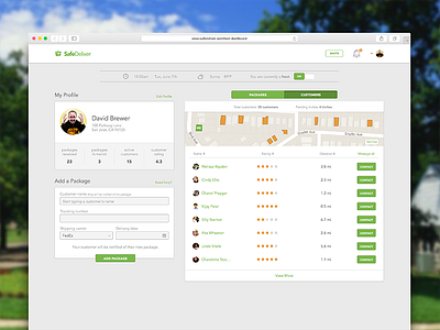 SafeDeliver - Host Dashboard app application bootstrap dashboard delivery packages profile service user management web app