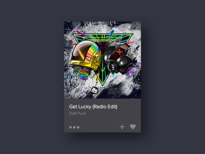 Music Tile daft punk dark design element interface module music spotify tile ui