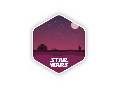 Star Wars Day Badge badge flat icon illustration space star wars stormtrooper vector widget