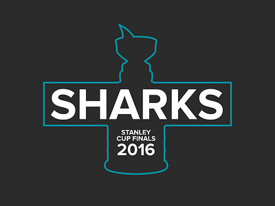 Sharks are going to the Cup! grey hockey illustration nhl san jose sharks sharks teal typography vector white