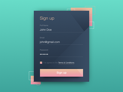 Daily UI 001 - Sign Up clean daily design form interface signup ui web
