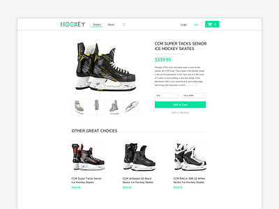 Daily UI 012 - eCommerce Shop checkout daily design ecommerce hockey interface retail shop ui website