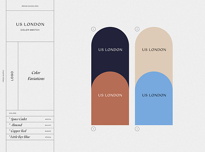 US London - Brand Colors brand brand identity branding clean color palette color psychology design flat logo minimal