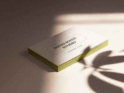 Sohai Scent Studio - Minimal Business Card Mockup attainable luxury brand brand identity branding business card clean design flat logo minimal typography