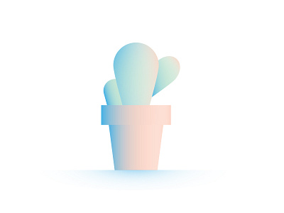 The Little Cactus that Couldn't cactus gradient illo illustration pot