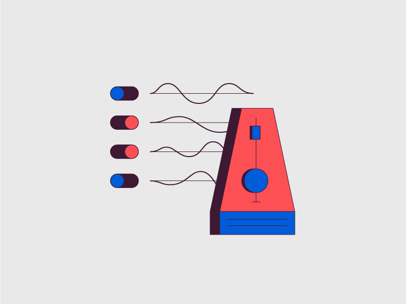 Spot Illustration - Clicks & Guides ableton live mainstage ableton music beat click waveforms wav tacks metronome illo illustration