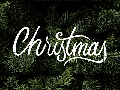 Christmas Script christmas garland hand lettering handletter pine script swash