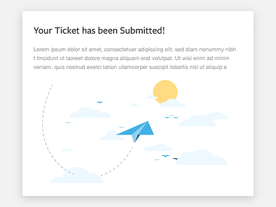 Support Ticket Submission - Illustration clouds illustration paper airplane plane sent spot illustration submit submitted ux verify email