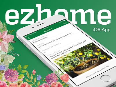 ezhome iOS app app flat gardern icon interface ios iphone mobile pattern san franciso ui ux