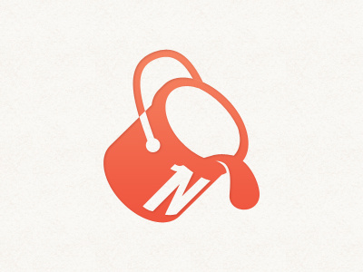 N-logo bucket logo orange