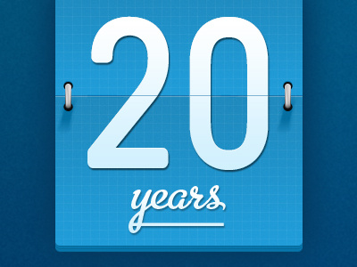 RFBR 20 years anniversary anniversary blue calendar date
